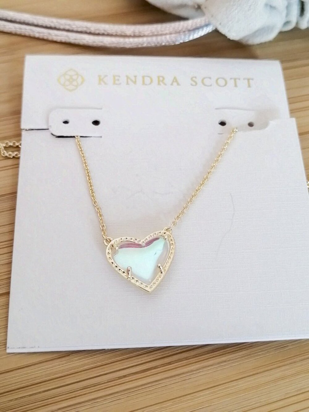 Ari Heart Gold Dichroic Glass Necklace by Kendra Scott